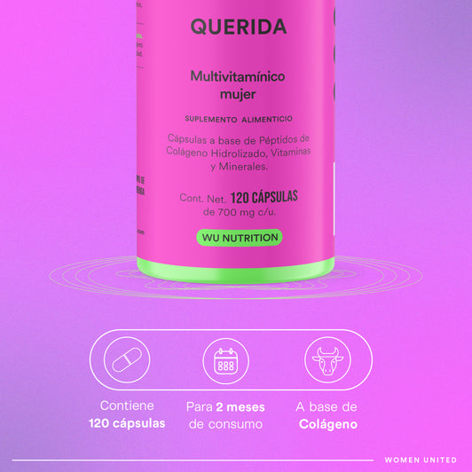QUERIDA - Women's Multivitamin • Folic Acid • Biotin • Collagen • Vitamins AB and D | 120 capsules 
