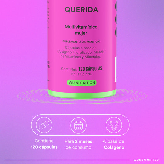 DEAR - Multivitamínico Feminino • Ácido Fólico • Biotina • Colágeno • Vitaminas AB e D | 120 cápsulas 
