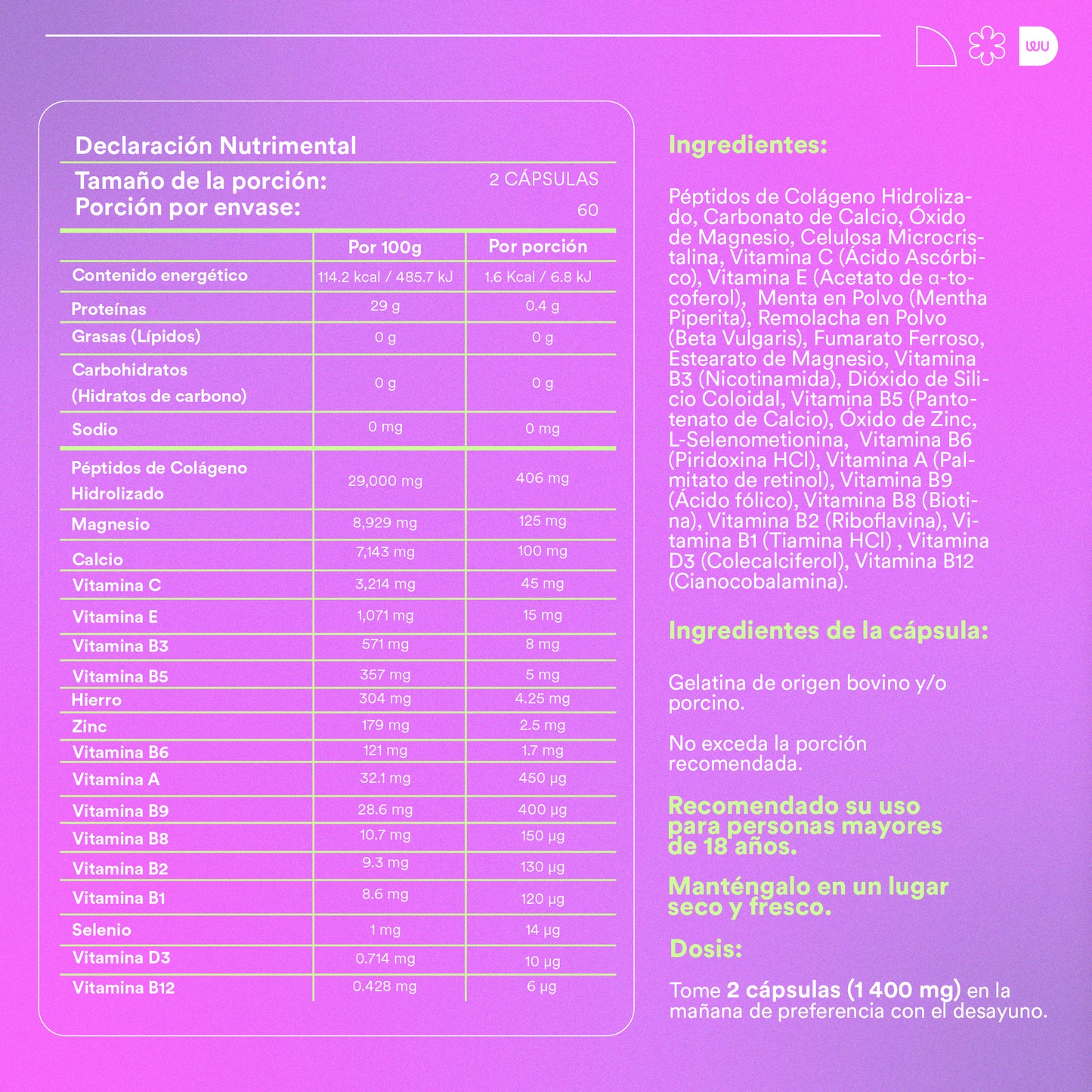 QUERIDA - Women's Multivitamin • Folic Acid • Biotin • Collagen • Vitamins AB and D | 120 capsules 