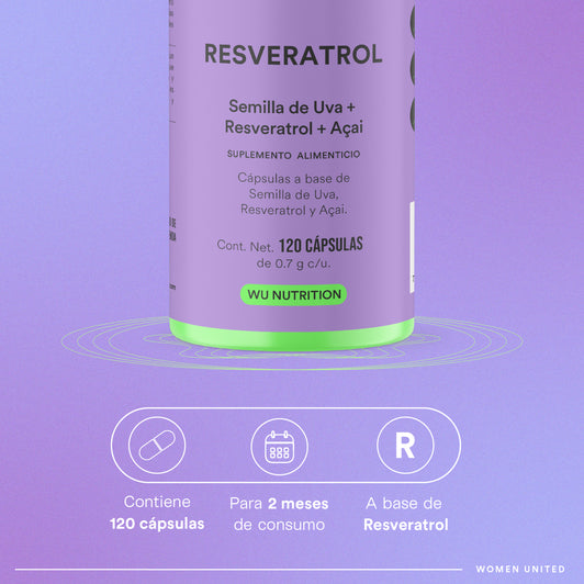 RESVERATROL – 200mg Resveratrol Trans con Semilla de Uva y Açaí Antioxidante