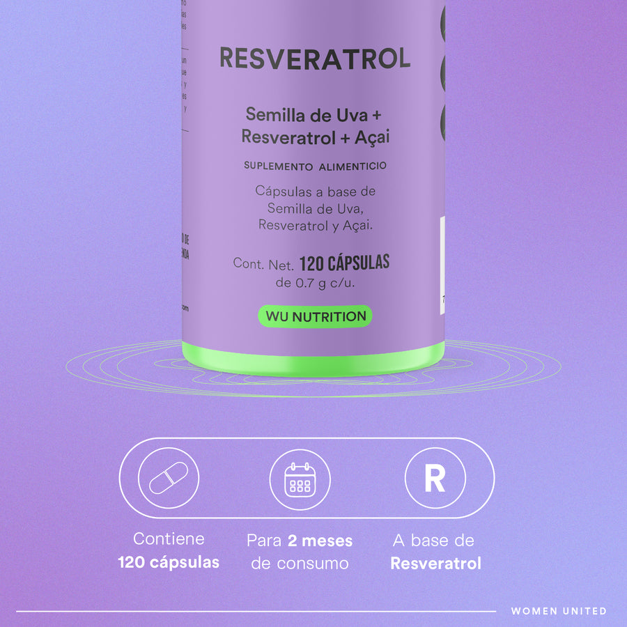 RESVERATROL – 200mg Resveratrol Trans con Semilla de Uva y Açaí Antioxidante