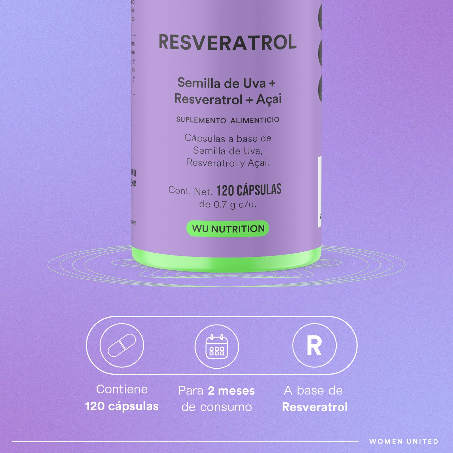 RESVERATROL - Semilla de Uva • Resveratrol • Açaí | 120 cápsulas