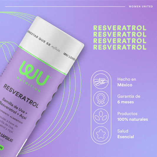 RESVERATROL – 200mg Resveratrol Trans con Semilla de Uva y Açaí Antioxidante