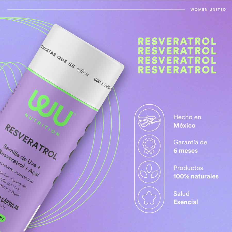 RESVERATROL – 200mg Resveratrol Trans con Semilla de Uva y Açaí Antioxidante