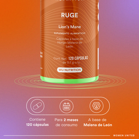 RUGE - Hongo Melena de León | 120 cápsulas