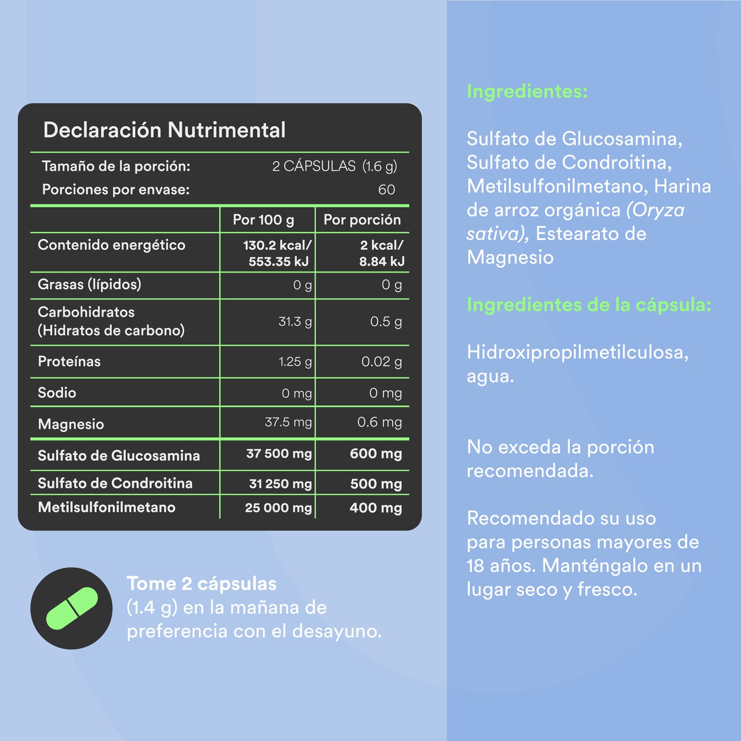 JOINT BLEND - Glucosamina + Condroitina + MSM | 120 cápsulas