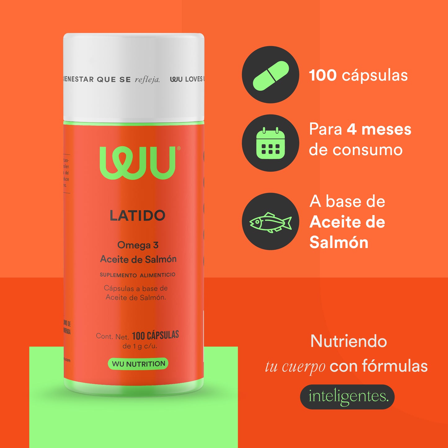 LATIDO - Omega 3 • Aceite de Salmón • EPA-DHA | 100 cápsulas blandas