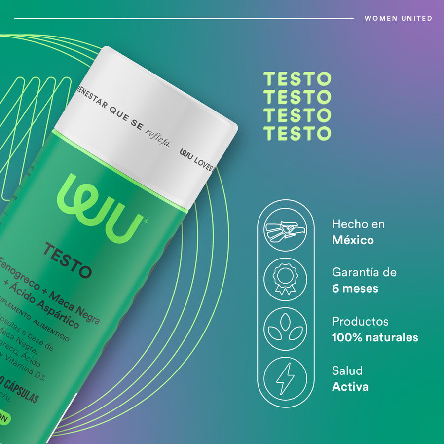 TESTO - Precursor de Testosterona • Maca • Feno-grego • Ácido Aspártico | 120 cápsulas 
