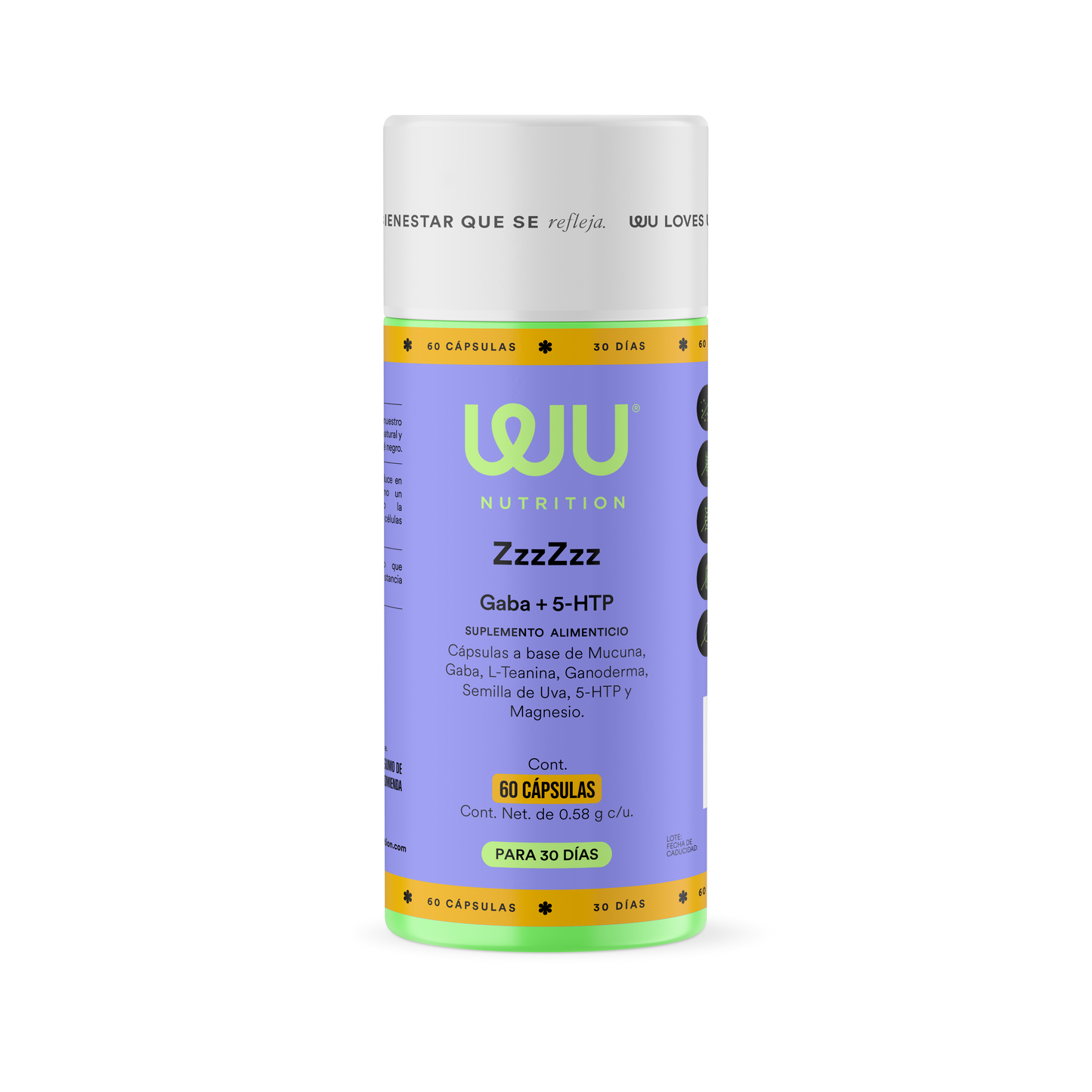 ZzzZzz - Restful Sleep • Gaba • 5-HTP • Magnesium • Reishi • Chamomile | 120 capsules 