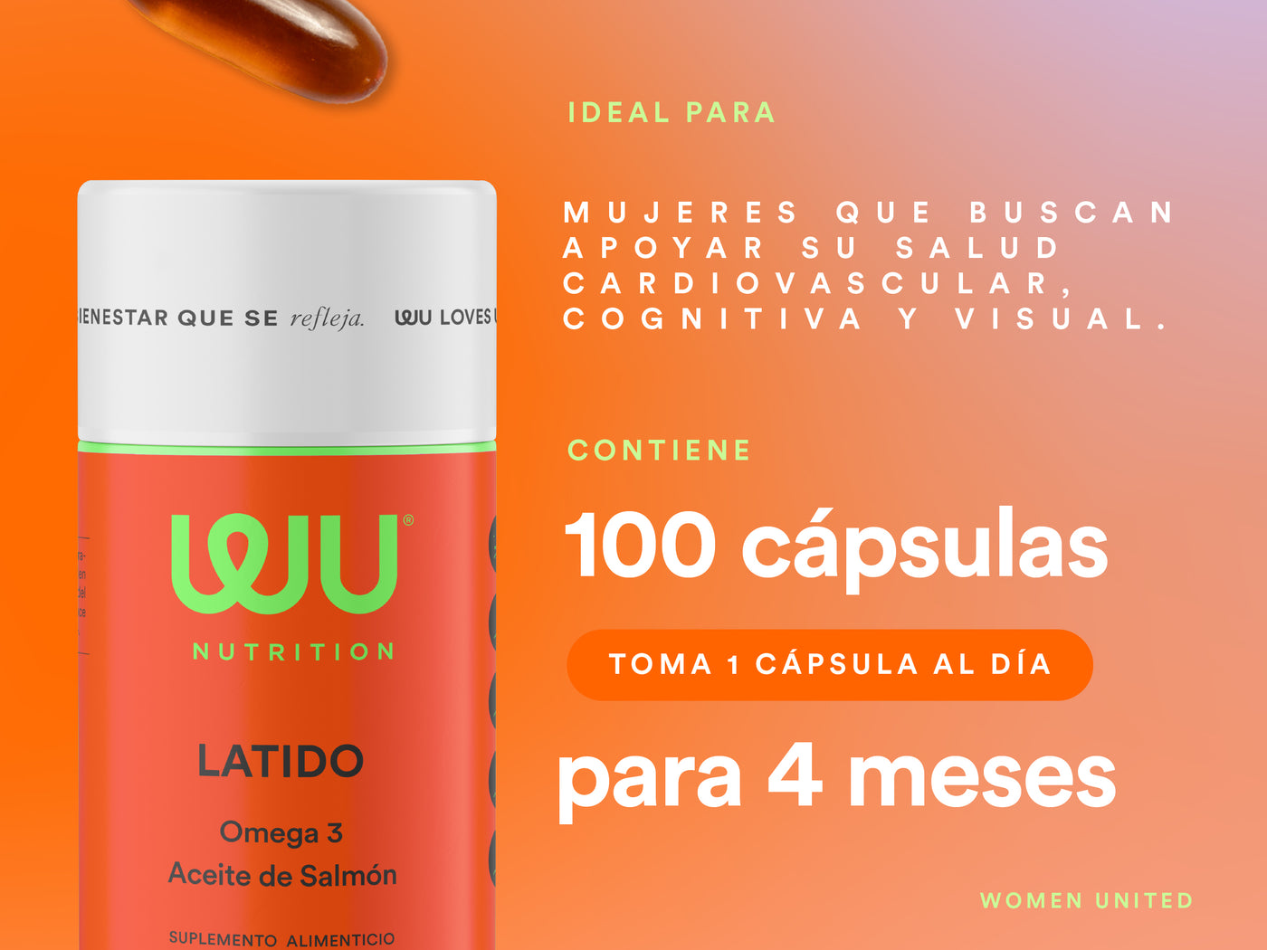 LATIDO A+ — 100 cápsulas para 4 meses, 1 al día